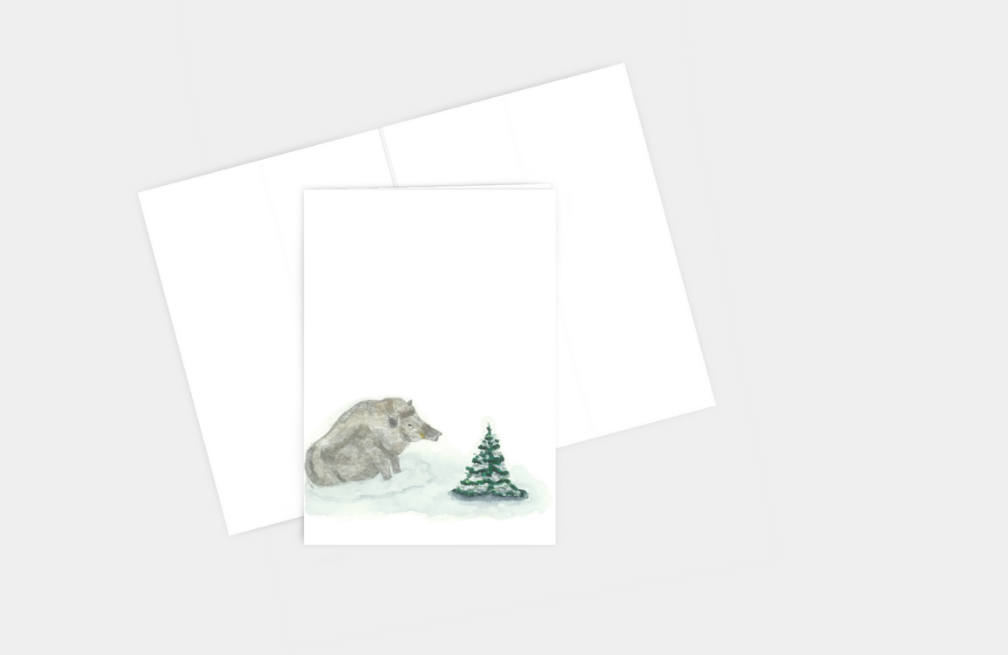 Wild Boar Greeting Card