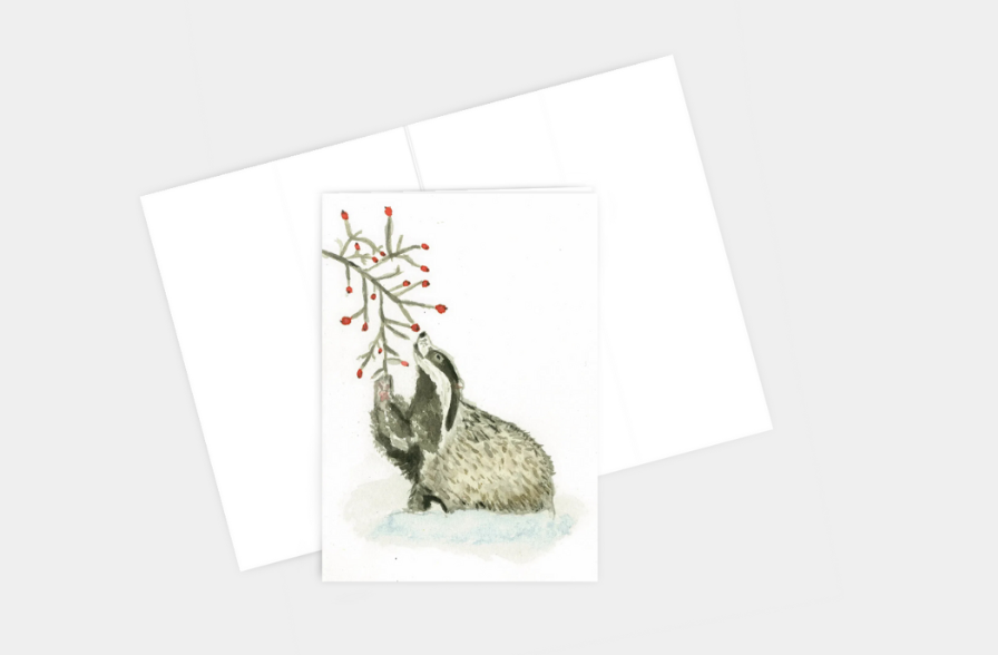 Bashful Badger Greeting Card