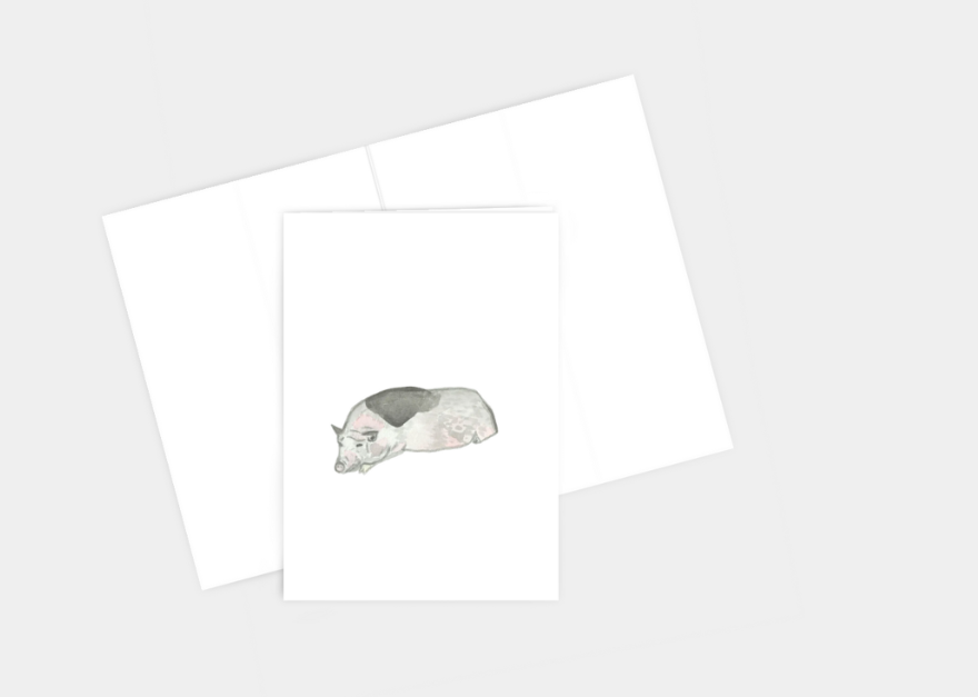 Piggly Squat Greeting Card
