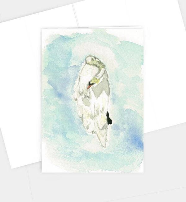Sleeping Swan Greeting Card