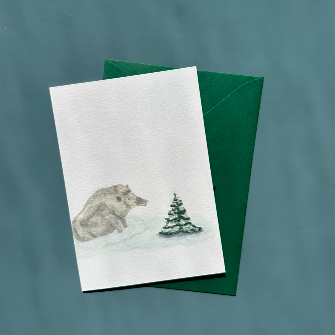 Wild Boar Greeting Card